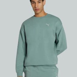 Puma Green Moon Cotton Relaxed Fit Sweatshirt-image-21