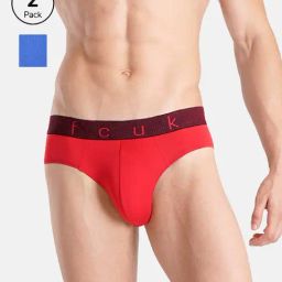 FCUK Multi-Color Polyamide Solid Briefs Pack of 2-picture-2