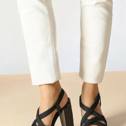 Inc.5 Women's Black Cross Strap Sandals-image-58