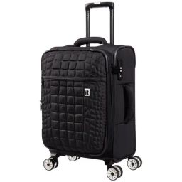 it luggage Reptilian Black 8 Wheels Small Soft Cabin Trolley Bag-image-86