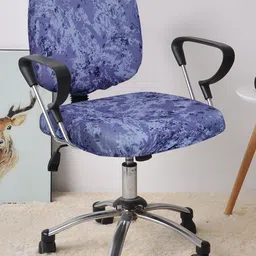 Cortina Set Of 4 Blue Printed Chair Covers-43