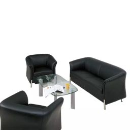 Modern India Seating MISSF15 3+1+1 Seater Leatherette Office Sofa , Black-image-71