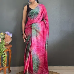 KALINI Tie and Dye Pure Chiffon Ready to Wear Jamdani Saree-picture-8