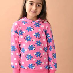 LilPicks Kids Pink & Blue Printed Full Sleeves Hoodie-image-68
