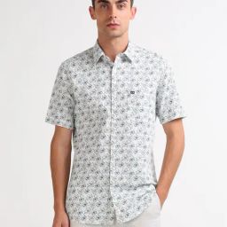 Arrow Sport Green Cotton Regular Fit Floral Print Shirt-picture-34