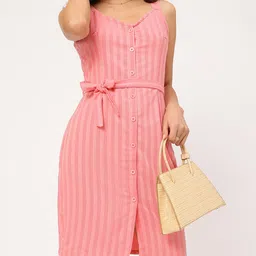 DressBerry Global Groove Striped Waist Tie-Up Sleeveless Mini Dress-image-16