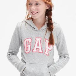 GAP Girls Ltgrey Embroidered Hoodie-image-2