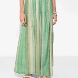 Akkriti By Pantaloons Vineyard Green Flared Fit Printed Trousers-picture-23