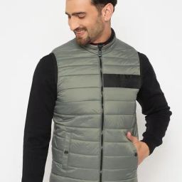 Duke Light Olive Smart Fit Quilted Jacket-image-42