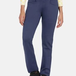 Powersutra Navy Blue Viscose Rayon Regular Fit Trouser-36