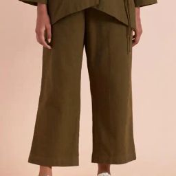 Priya Chaudhary Olive Yasha Twill Cotton Pant-image-62