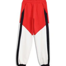 Tommy Hilfiger Kids Red & White Color Block Regular Fit Trackpants-image-62