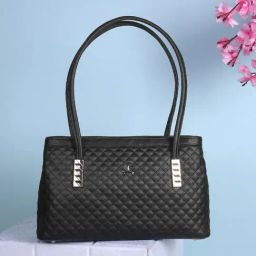 Mochi Black Quilted Large Shoulder Handbag-image-17