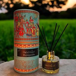 GLOBAL AROMA Blue & Red Rajnigandha Reed Aroma Oil Diffuser & Sticks 120ml image 2