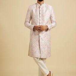 Manyavar Men Embroidered & Printed Sherwani Set-image-80