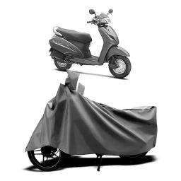 Auto Pearl Two Wheeler Cover with Bag for Honda Activa 3G, Silver-image-44