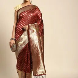 Anouk Ethnic Motifs Zari Silk Blend Saree-15