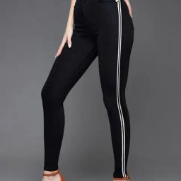 DOLCE CRUDO Black Mid Rise Stretchable Jeans-image-60