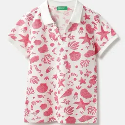 United Colors of Benetton Girls White Cotton Printed Top-picture-46