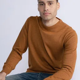 Petrol Round-Neck Regular Fit Pullover-image-41