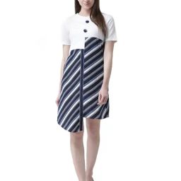 KASSUALLY Navy & White A Line Dress-image-10