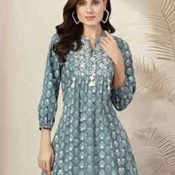 Nayam by Lakshita Blue Cotton Printed Kurti-image-27