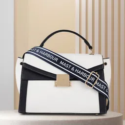 Mast & Harbour White Solid Satchel-31