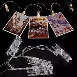 NSCC LED Battery Powered 16 Photo Clip Rope Light 16 LEDs Warm White-4
