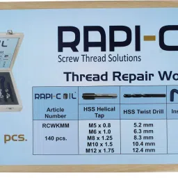 Cuthard RCWKMM Thread Repairing Workshop Kit (M5+M6+M8+M10+M12) - 140 Pcs (Rapi-Coil)-14
