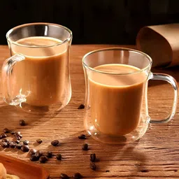 We3 Transparent Solid Glass Matte Mugs Set of Cups and Mugs image 2