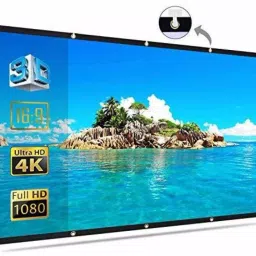 IBS 6 ft, UHD-3D-4K Technology Eyelets Type Double Sided Projection Home Theater Projector Screen Support-34