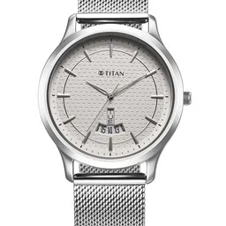 Titan Men Brass Dial & Stainless Steel Straps Watch 1825SM10-42