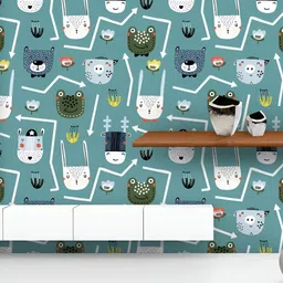 ArtzFolio Printed UV-Resistant Anti-Bacterial Childish Animals Pattern Peel & Stick Wallpaper-image-44