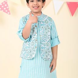 Fabindia Boys Printed Cotton Woven Nehru Jacket-picture-10