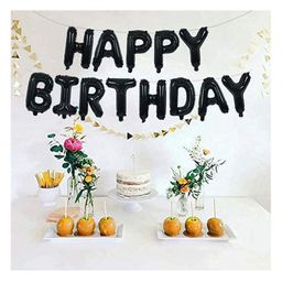 Crackles Happy Birthday Foil Balloons - Black-11