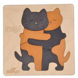 Ekoplay Hugs Cat Wooden Board Puzzle Multicolour - 7 Pieces-image-43