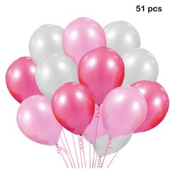 Balloon Junction Metallic Party Decoration Balloons (Pack of 51) - Pink , Hot Pink & White-image-77