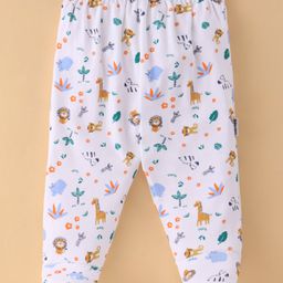 Child World Interlock Knit Bootie Legging Animal Print - White-image-15