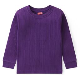 Babyhug Pull Over Full Sleeve Solid Color Thermal Vest - Purple-image-79