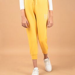 CRIMSOUNE CLUB Cotton Solid Joggers- Mustard-picture-17