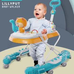 Mothertouch Lillyput MusicalWalkerwith Adjustable Parent & Push Handle | 360° Wheel & Feeding Tray - Turquoise & Orange-picture-28