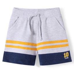 Babyhug Cotton Knit Shorts With Number Print - Light Grey-image-18