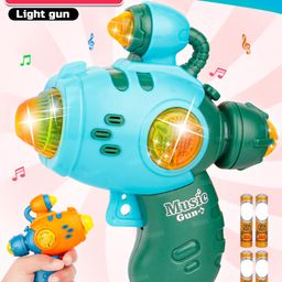 Fiddlerz Mini Space Gun Toy for Kids LED Light and Sound Effects Interactive Musical Toy Gun with Battery Operated Light Gun for Boys and Girls- Assorted (Pack of 2)-32