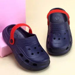 Pine Kids Solid Color Back Strap Closure Clogs - Navy Blue-picture-15