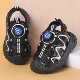 Babyoye Slip On Sandals with Applique - Black-picture-5