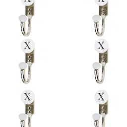 IndianShelf 6 Pcs Ceramic & Zinc 6 Alphabet Key Hooks Hangers for Clothes Wall Mounted-image-13