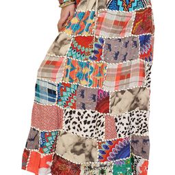 Exotic India Long Printed Dori Skirt From Gujarat With Patch Work-image-23