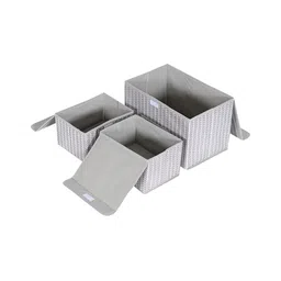 HOUSE OF QUIRK Grey Set of 3 Regular Multi-Utility Organisers image 2