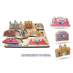 Mingkids Kids Education Knob and Peg Puzzles Set of 4 Multicolour - 33 pieces image 3
