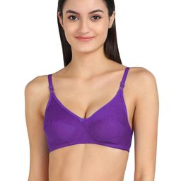 Samvar Purple Cotton Non-Wired Non Padded Minimizer Bra-picture-24